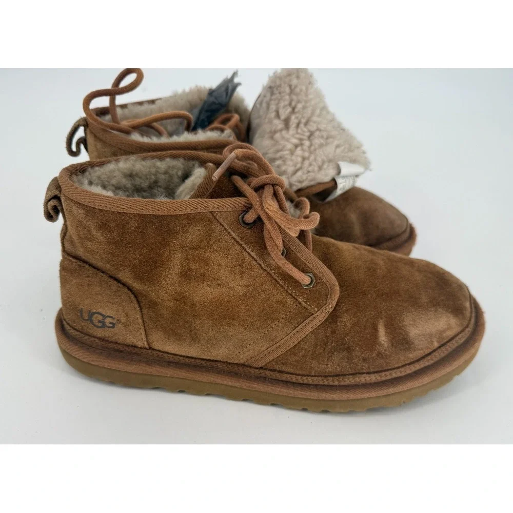 UGG Neumel Chestnut Suede Chukka‎ Boots Shearling Lined Cozy Casual Women's 8